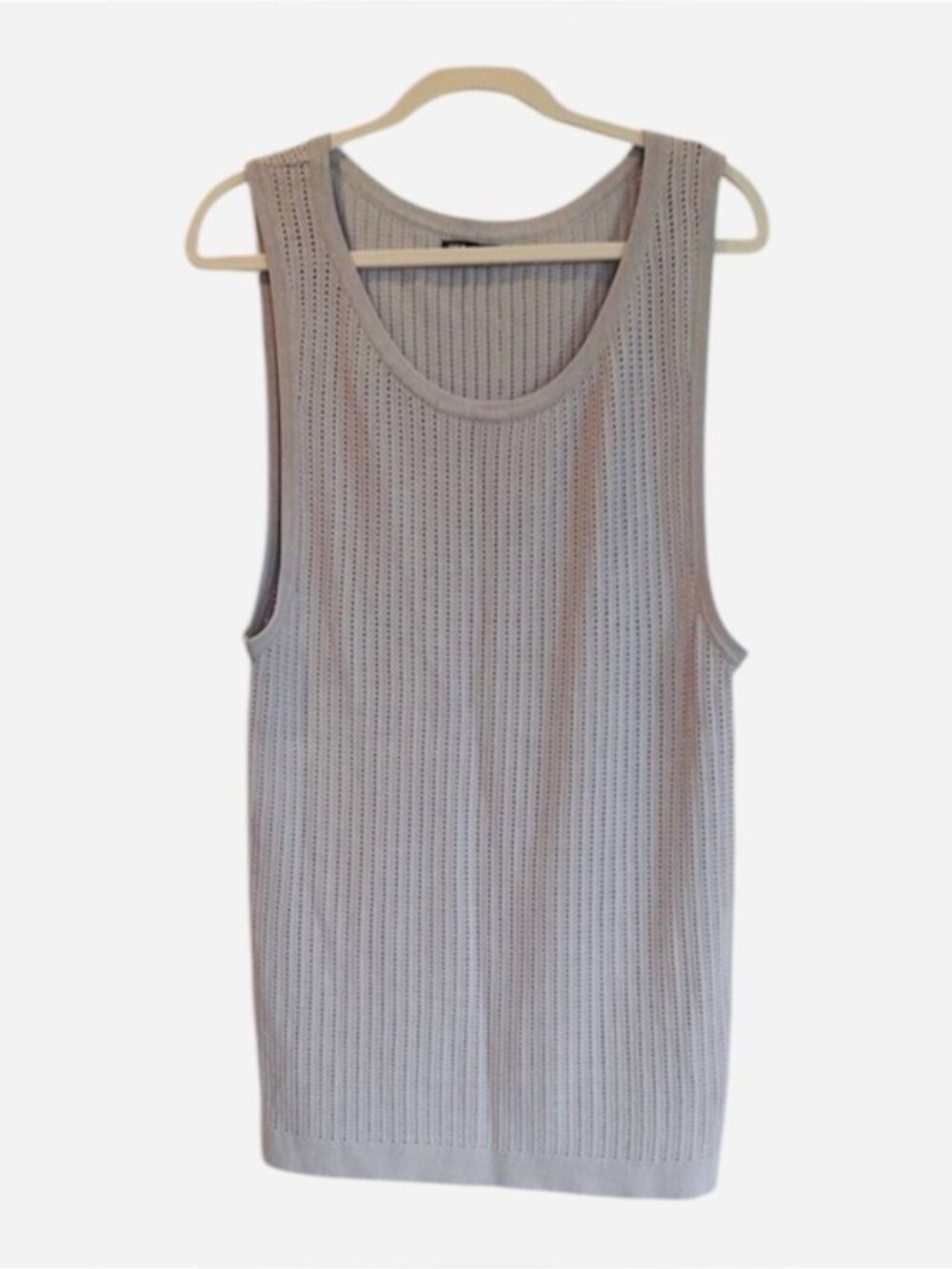 Oversized Open-Knit Tank Top